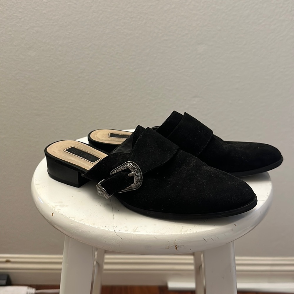 Suede mules